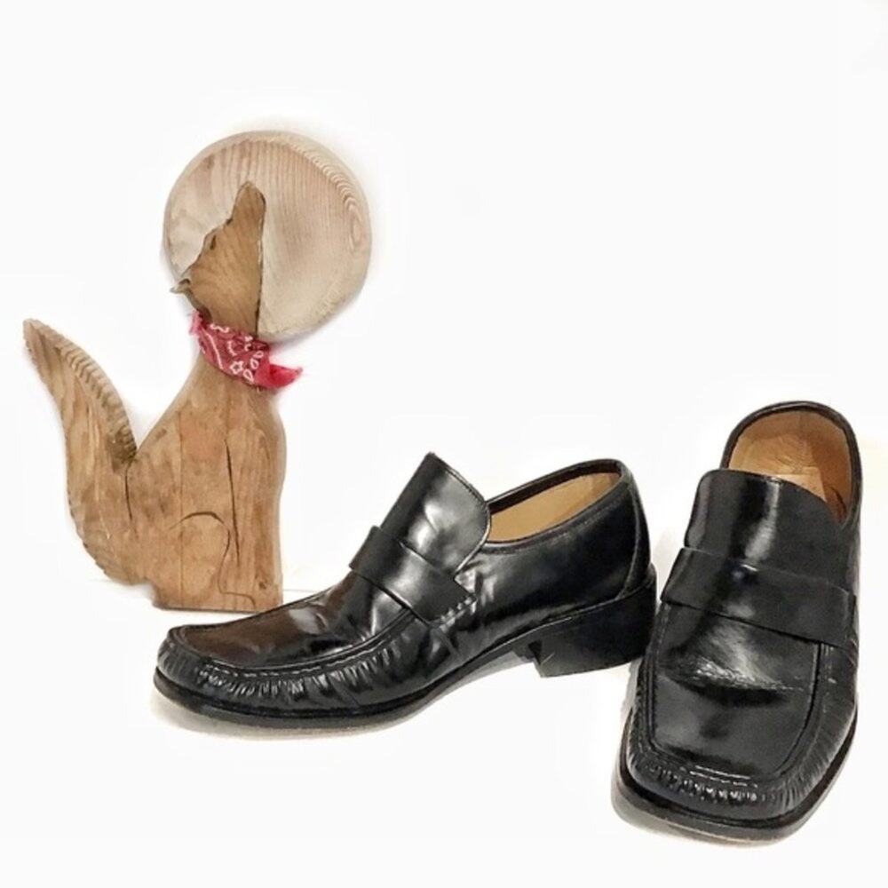 Russell & Bromley Vtg Black Loafers sz 44/US 11